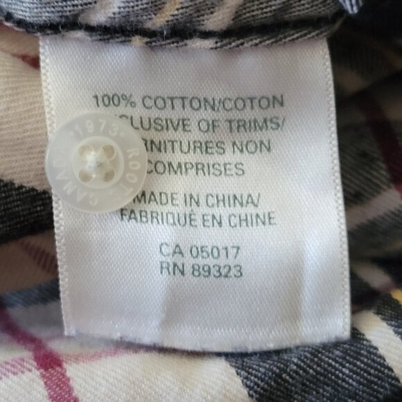 Roots Flannel Plaid Button Down Shirt Women's Size S - Picture 6 of 11
